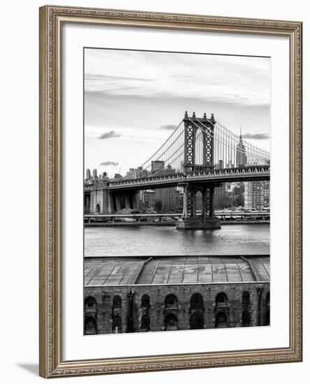 Manhattan Bridge with the Empire State Building from Brooklyn-Philippe Hugonnard-Framed Photographic Print