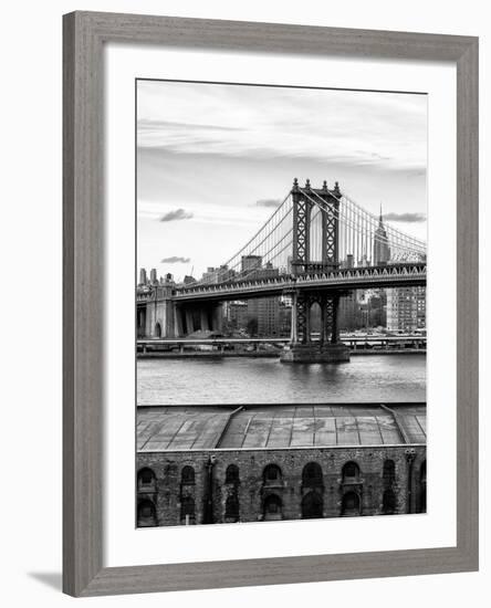 Manhattan Bridge with the Empire State Building from Brooklyn-Philippe Hugonnard-Framed Photographic Print