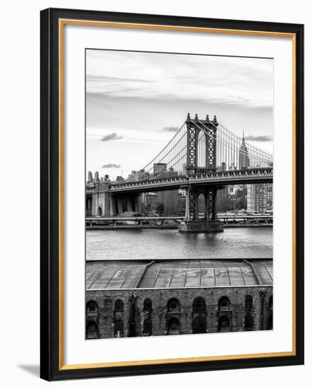 Manhattan Bridge with the Empire State Building from Brooklyn-Philippe Hugonnard-Framed Photographic Print