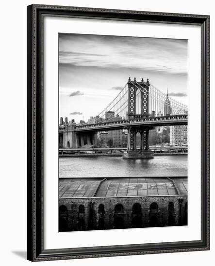 Manhattan Bridge with the Empire State Building from Brooklyn-Philippe Hugonnard-Framed Photographic Print