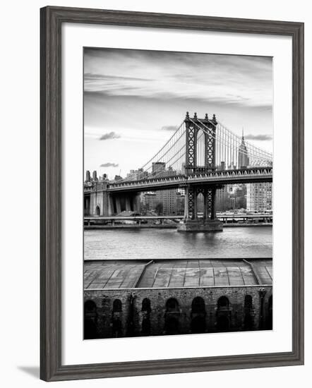 Manhattan Bridge with the Empire State Building from Brooklyn-Philippe Hugonnard-Framed Photographic Print