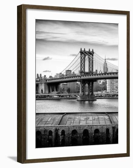 Manhattan Bridge with the Empire State Building from Brooklyn-Philippe Hugonnard-Framed Photographic Print