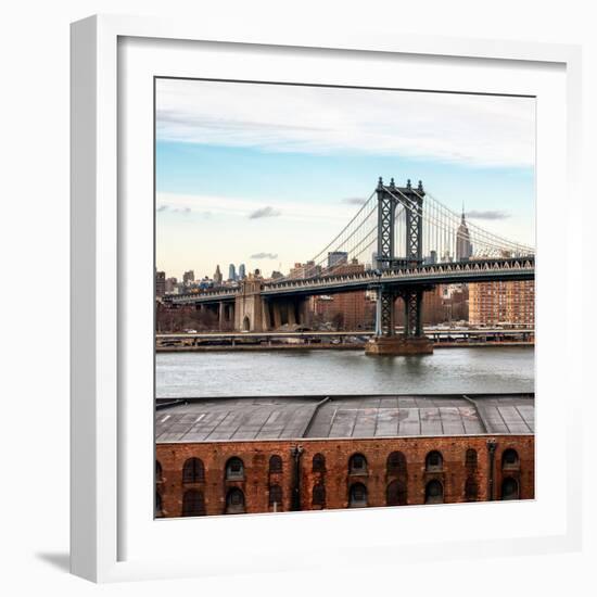 Manhattan Bridge with the Empire State Building from Brooklyn-Philippe Hugonnard-Framed Photographic Print