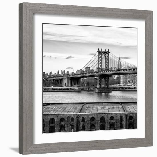 Manhattan Bridge with the Empire State Building from Brooklyn-Philippe Hugonnard-Framed Photographic Print