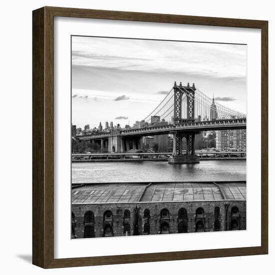 Manhattan Bridge with the Empire State Building from Brooklyn-Philippe Hugonnard-Framed Photographic Print