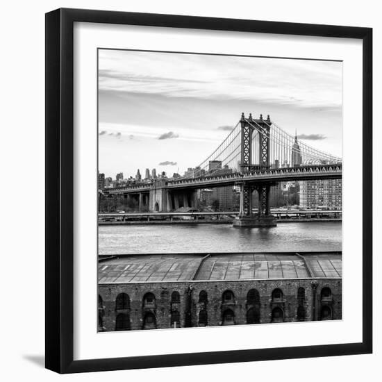 Manhattan Bridge with the Empire State Building from Brooklyn-Philippe Hugonnard-Framed Photographic Print