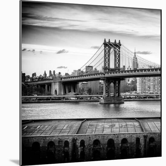 Manhattan Bridge with the Empire State Building from Brooklyn-Philippe Hugonnard-Mounted Photographic Print