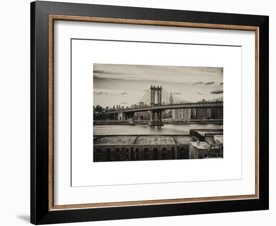 Manhattan Bridge with the Empire State Building from Brooklyn-Philippe Hugonnard-Framed Art Print