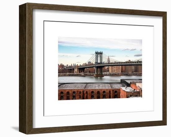 Manhattan Bridge with the Empire State Building from Brooklyn-Philippe Hugonnard-Framed Art Print