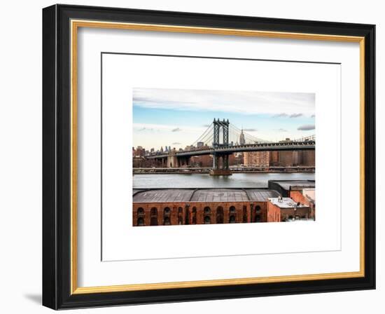 Manhattan Bridge with the Empire State Building from Brooklyn-Philippe Hugonnard-Framed Art Print