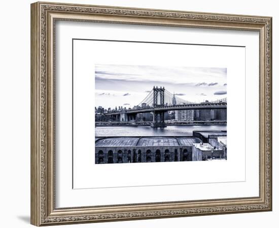 Manhattan Bridge with the Empire State Building from Brooklyn-Philippe Hugonnard-Framed Art Print