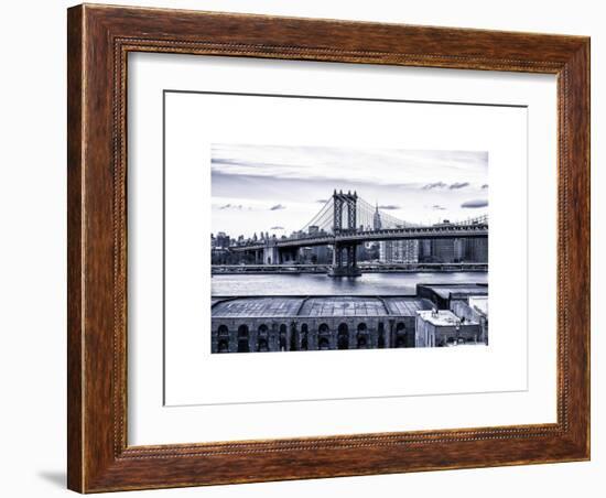 Manhattan Bridge with the Empire State Building from Brooklyn-Philippe Hugonnard-Framed Art Print