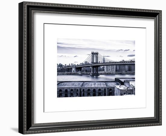 Manhattan Bridge with the Empire State Building from Brooklyn-Philippe Hugonnard-Framed Art Print