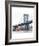 Manhattan Bridge with Tug Boat-Erin Clark-Framed Art Print