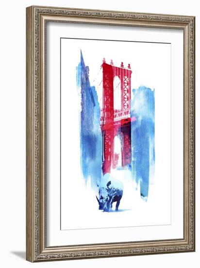 Manhattan Bridge-Robert Farkas-Framed Giclee Print