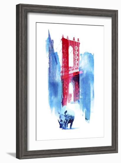 Manhattan Bridge-Robert Farkas-Framed Giclee Print