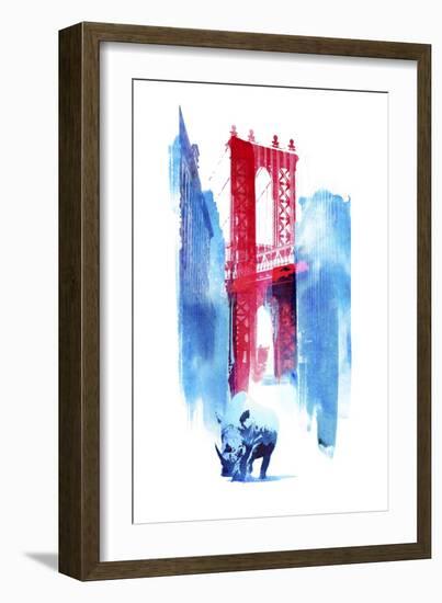 Manhattan Bridge-Robert Farkas-Framed Giclee Print