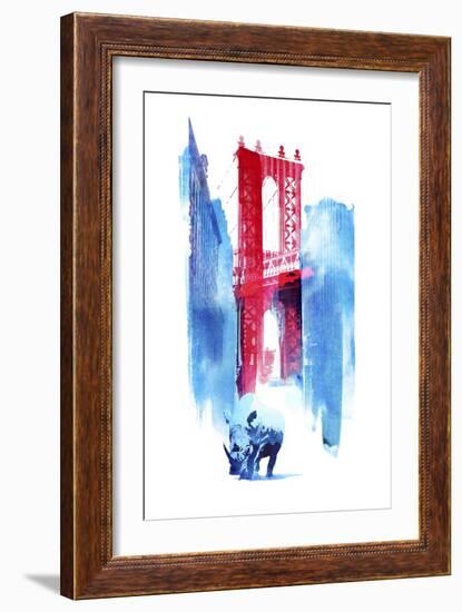 Manhattan Bridge-Robert Farkas-Framed Giclee Print