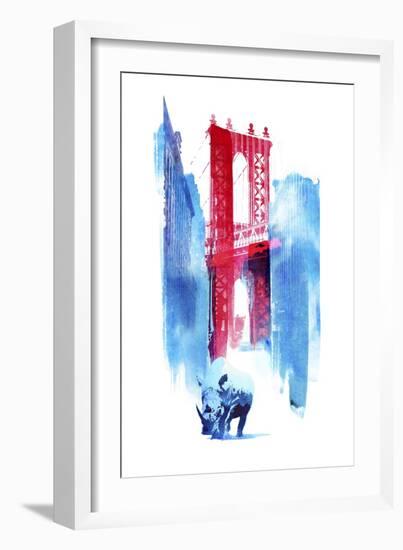 Manhattan Bridge-Robert Farkas-Framed Giclee Print