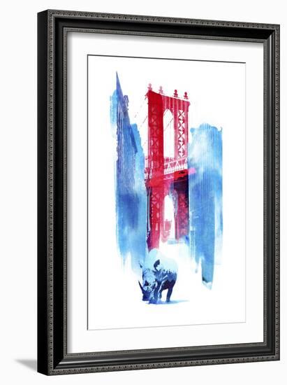 Manhattan Bridge-Robert Farkas-Framed Giclee Print