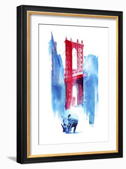 Manhattan Bridge-Robert Farkas-Framed Giclee Print