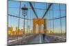 Manhattan, Brooklyn Bridge over East River, Lower Manhattan Skyline-Alan Copson-Mounted Photographic Print