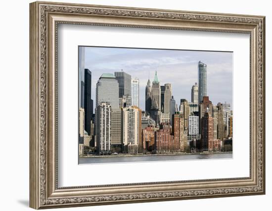 Manhattan buildings viewed from the Hudson River-Susan Pease-Framed Photographic Print