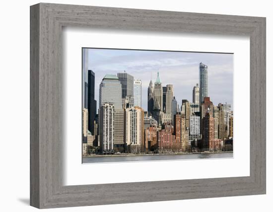 Manhattan buildings viewed from the Hudson River-Susan Pease-Framed Photographic Print