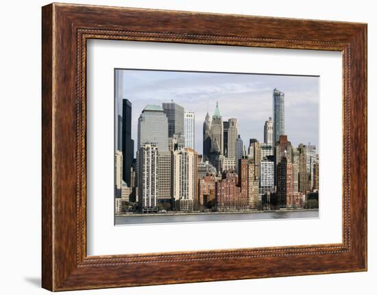 Manhattan buildings viewed from the Hudson River-Susan Pease-Framed Photographic Print