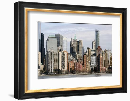 Manhattan buildings viewed from the Hudson River-Susan Pease-Framed Photographic Print