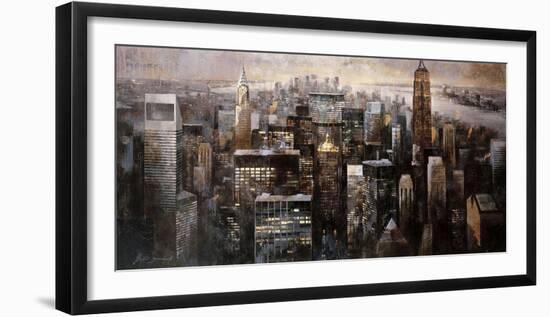 Manhattan by Night-Marti Bofarull-Framed Giclee Print