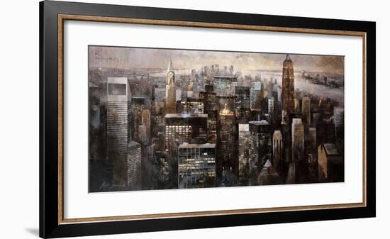 Manhattan by Night-Marti Bofarull-Framed Giclee Print