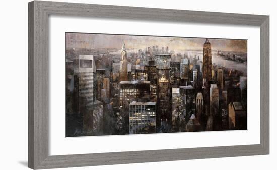Manhattan by Night-Marti Bofarull-Framed Giclee Print