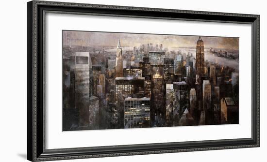 Manhattan by Night-Marti Bofarull-Framed Giclee Print