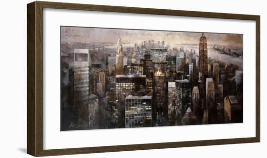 Manhattan by Night-Marti Bofarull-Framed Giclee Print