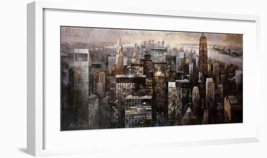 Manhattan by Night-Marti Bofarull-Framed Giclee Print