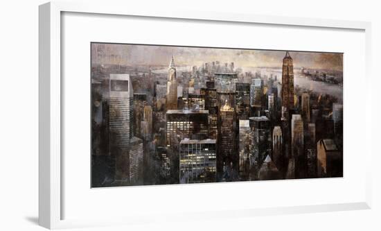 Manhattan by Night-Marti Bofarull-Framed Giclee Print