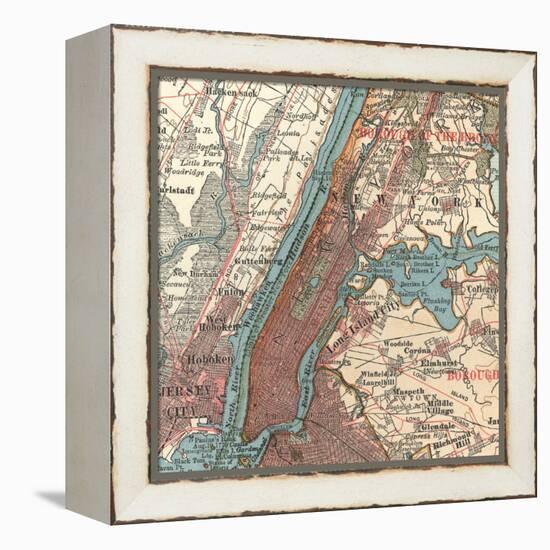 Manhattan (C. 1900)-Encyclopaedia Britannica-Framed Stretched Canvas