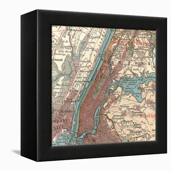 Manhattan (C. 1900)-Encyclopaedia Britannica-Framed Stretched Canvas