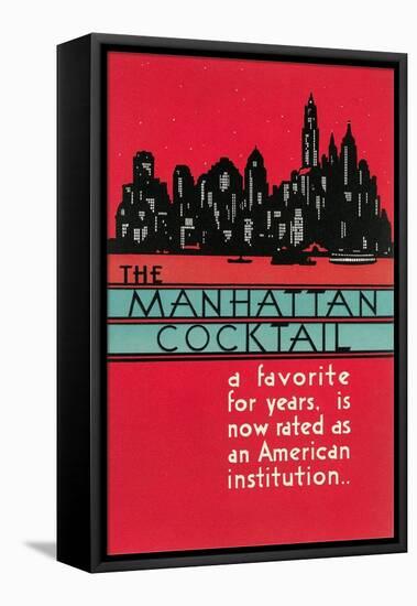 Manhattan Cocktai, New York Skyline-null-Framed Stretched Canvas