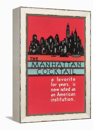 Manhattan Cocktail, Skyline-null-Framed Stretched Canvas