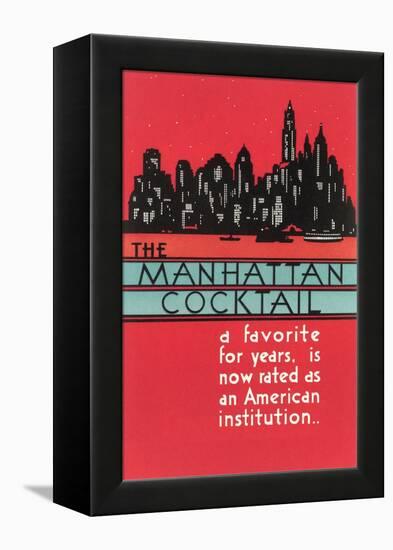 Manhattan Cocktail, Skyline-null-Framed Stretched Canvas