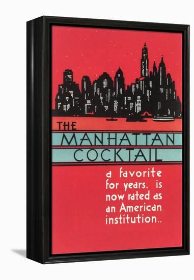 Manhattan Cocktail, Skyline-null-Framed Stretched Canvas