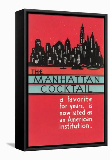 Manhattan Cocktail, Skyline-null-Framed Stretched Canvas