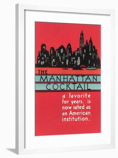 Manhattan Cocktail, Skyline-null-Framed Art Print