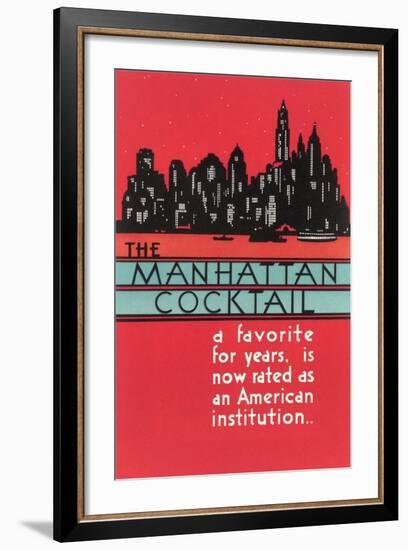 Manhattan Cocktail, Skyline-null-Framed Art Print
