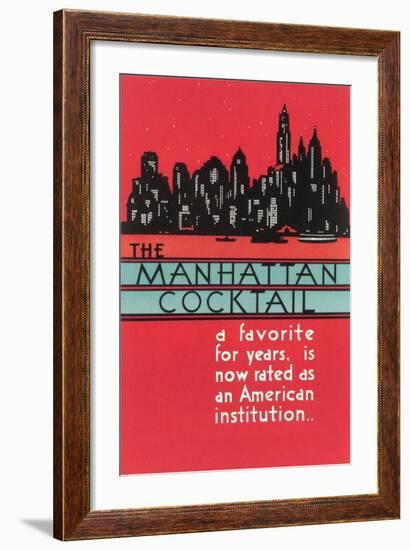 Manhattan Cocktail, Skyline-null-Framed Art Print