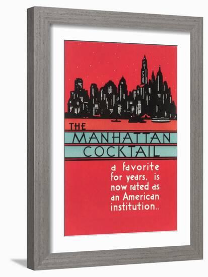 Manhattan Cocktail, Skyline-null-Framed Art Print