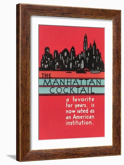 Manhattan Cocktail, Skyline-null-Framed Art Print