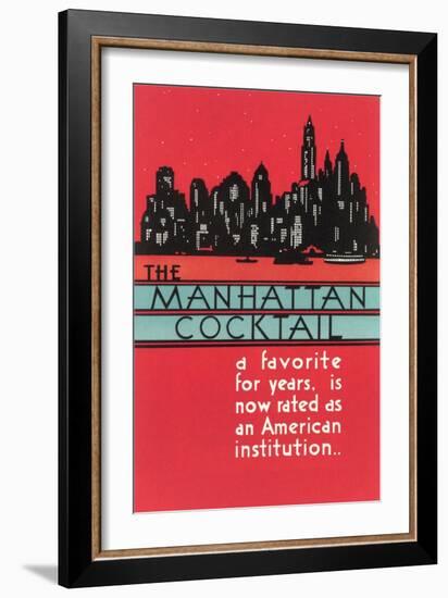 Manhattan Cocktail, Skyline-null-Framed Art Print